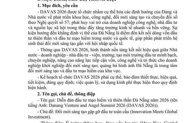 Thông báo về việc ban hành Kế hoạch Tổ chức DAVAS 2026
