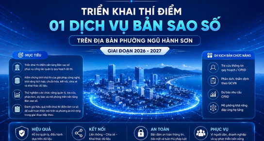 ĐÀ NẴNG TRIỂN KHAI THÍ ĐIỂM NỀN TẢNG BẢN SAO SỐ PHỤC VỤ QUẢN LÝ ĐÔ THỊ TẠI PHƯỜNG NGŨ HÀNH SƠN