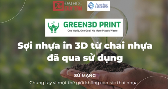 Dự án: Sản xuất sợi nhựa in 3D từ vỏ chai nhựa đã qua sử dụng (GreenPrin 3D)