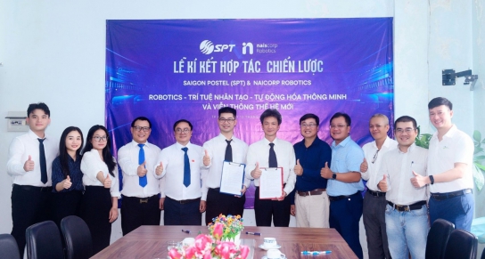 Lễ ký kết hợp tác chiến lược giữa Saigon Postel (SPT) và Naiscorp Robotics