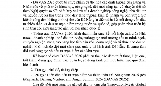 Thông báo về việc ban hành Kế hoạch Tổ chức DAVAS 2026