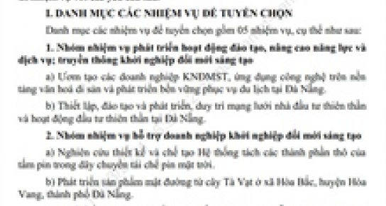THÔNG BÁO Về việc tuyển chọn tổ chức chủ trì nhiệm vụ hỗ trợ khởi nghiệp đổi mới sáng tạo năm 2024 (Đợt 2)