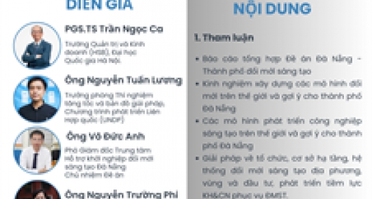 Thư mời tham dự Hội thảo Góp ý xây dựng Đề án Đà Nẵng - Thành phố đổi mới sáng tạo