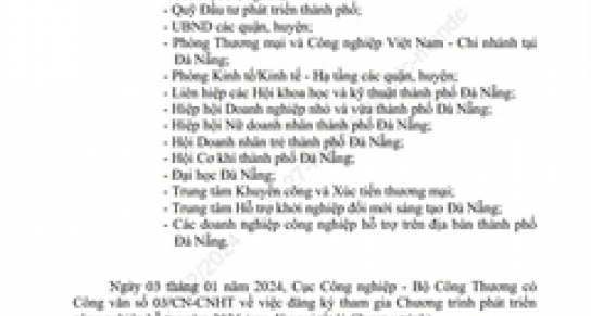 V/v đăng ký đề án tham gia Chương trình phát triển công nghiệp hỗ trợ năm 2025 (sử dụng nguồn ngân sách trung ương)