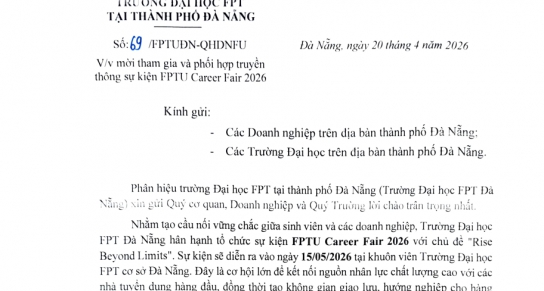 V/v mời tham gia và phối hợp truyền thông sự kiện FPTU Career Fair 2026